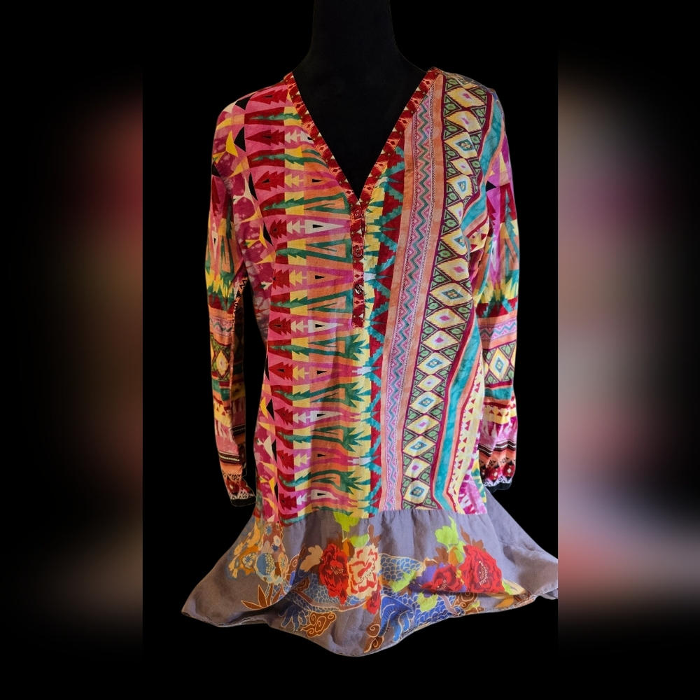Johnny Was Vibrant Tunic Dress Size Small